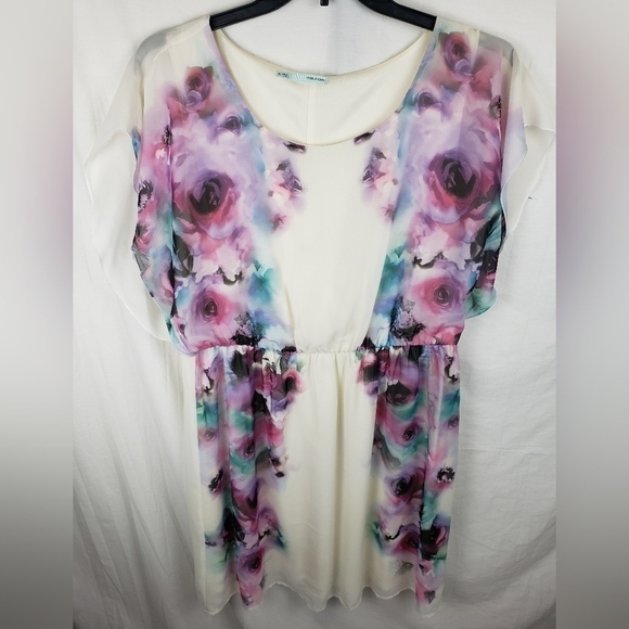 Maurices Ivory Multicolored Sleeveless Dress Sz XL - Picture 2 of 9